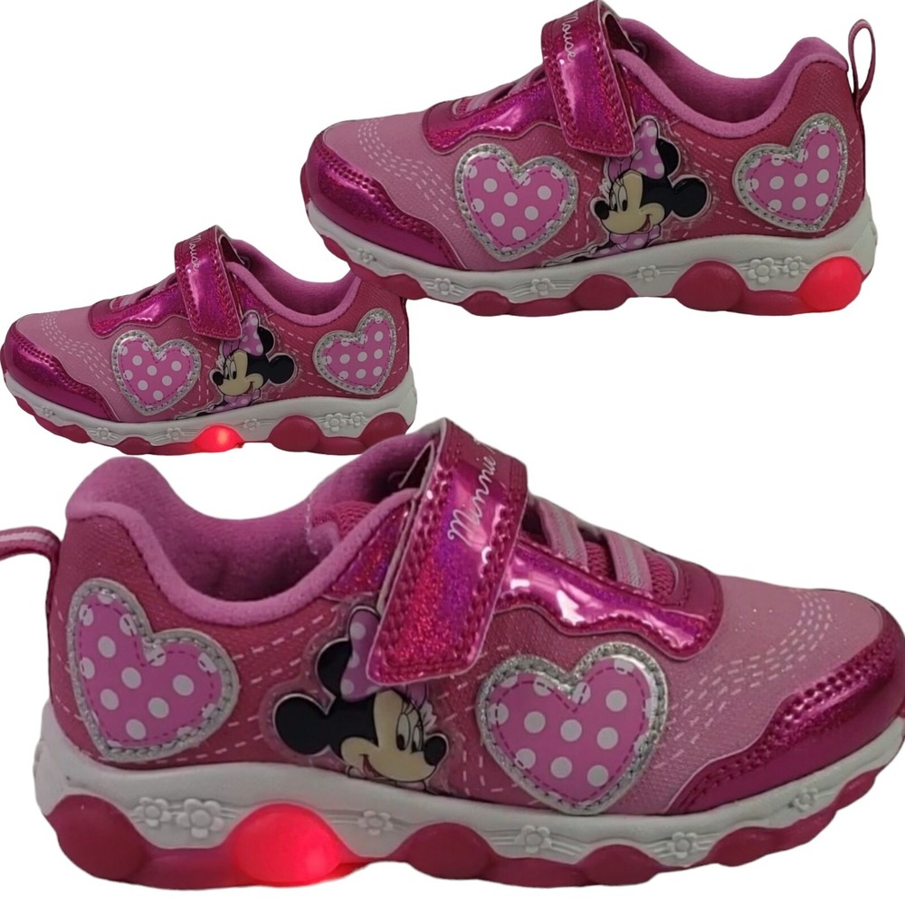 Disney Girls' Minnie Mouse Shoes LED Light Up Shoes Pink Size 8 (16 Cent) New - Picture 6 of 16